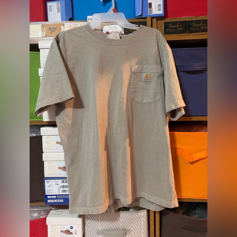 Carhartt Men's Beige Short Sleeve Tee